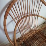 Fauteuil en rotin vintage