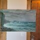 Ancient table, marine landscape, signed 20th century.