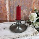 Manoir pewter hand candle holder with handle