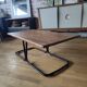 Industrial metal and wood coffee table