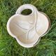 Vintage ceramic pocket trays, leaf shape – Green and cream