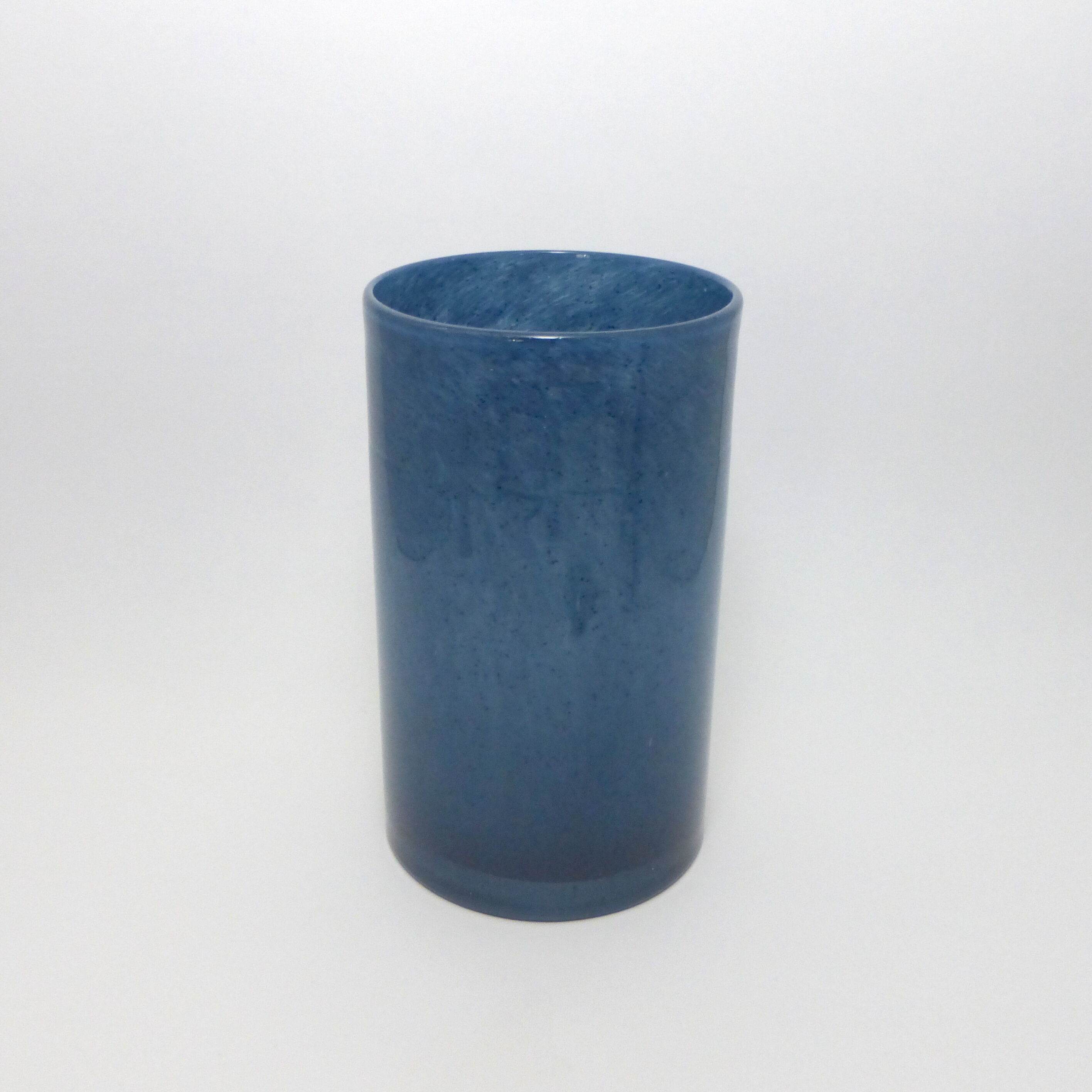 Vase double-layer glass roller vase blue 1980