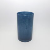 Vase double-layer glass roller vase blue 1980