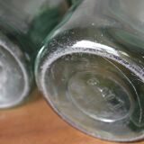 Lot of 3 green glass jars Durfort