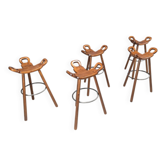 Mid century brutalist bar stools - set of 5, 1960s