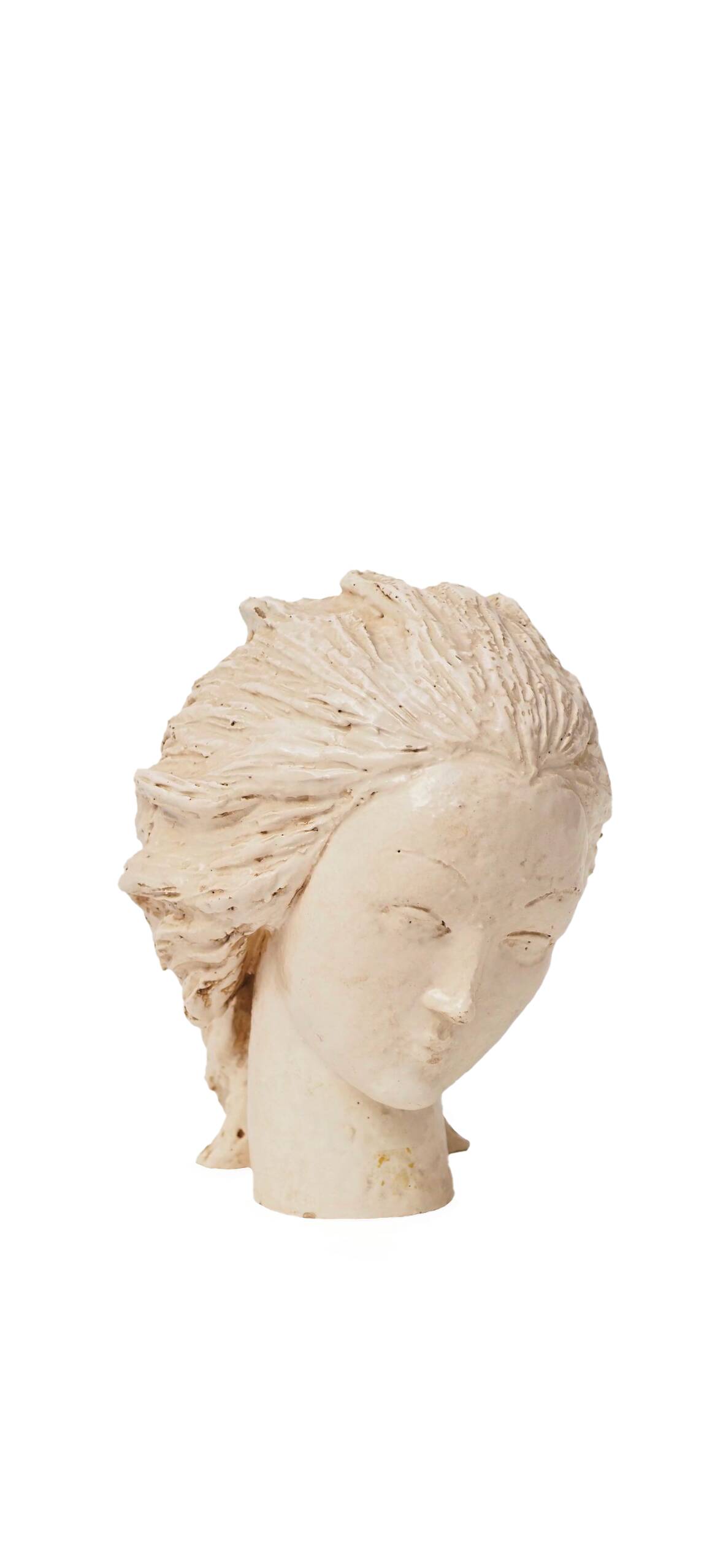 Glazed ceramic with the effigy of a woman by the sculptor Eugenio Pattarino