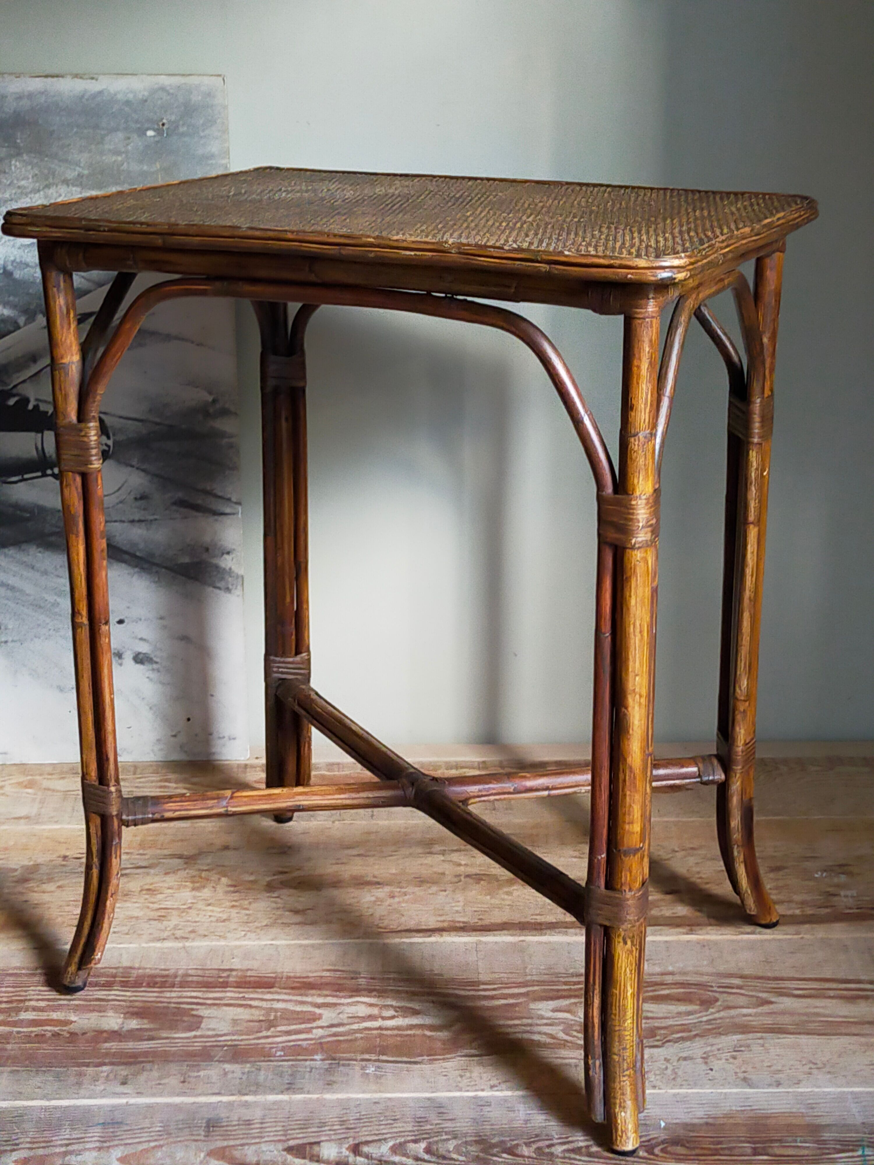 Side service table in old rattan