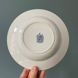 Series of 8 Marie-Louise soup plates, Moulin des Loups and Hamage