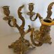 Pair of vintage brass 2-candle candelabra candlesticks