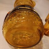 Italian pitcher service and 6 amber glasses