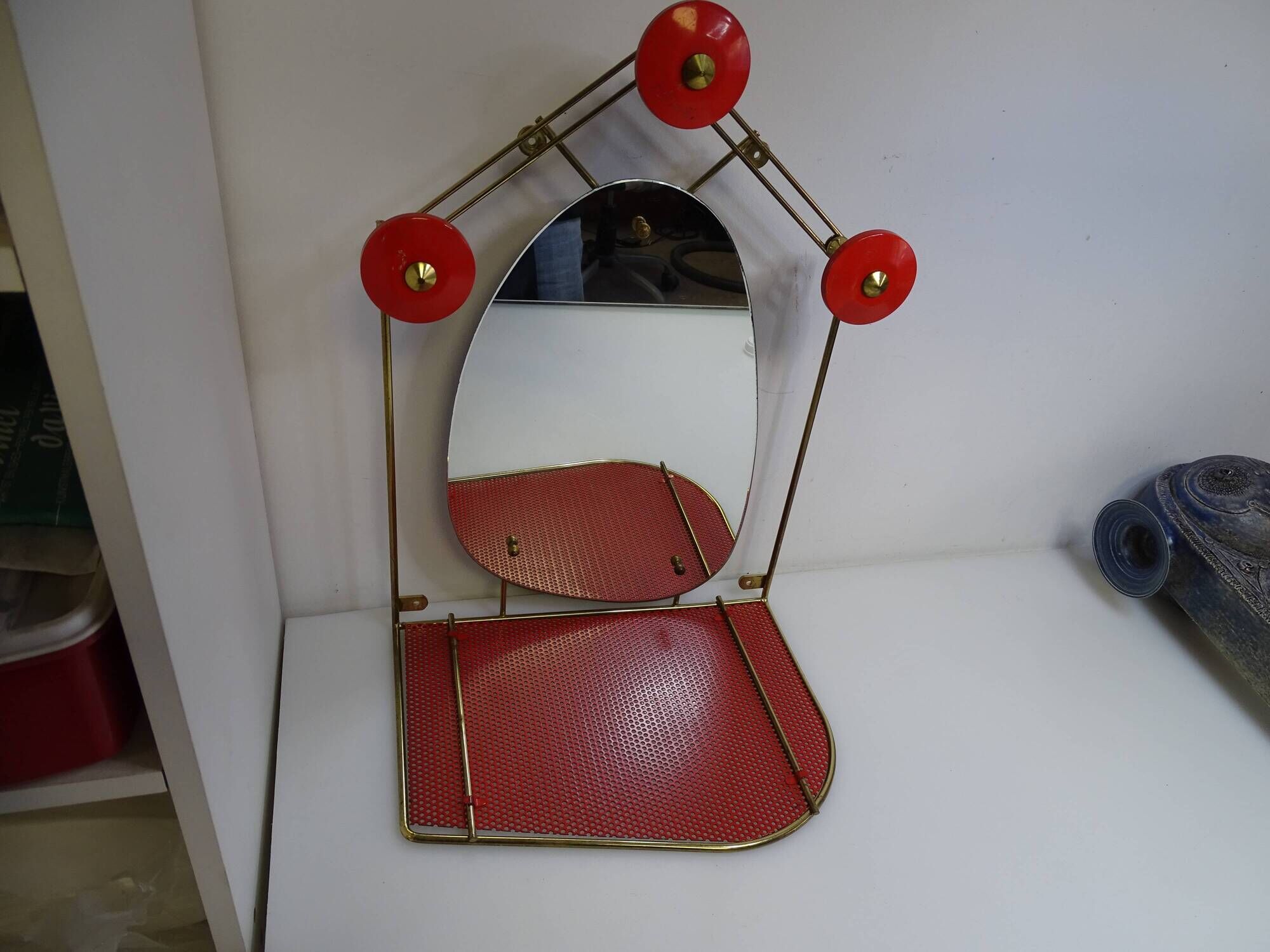 Wall coat holder vintage perforated sheet metal