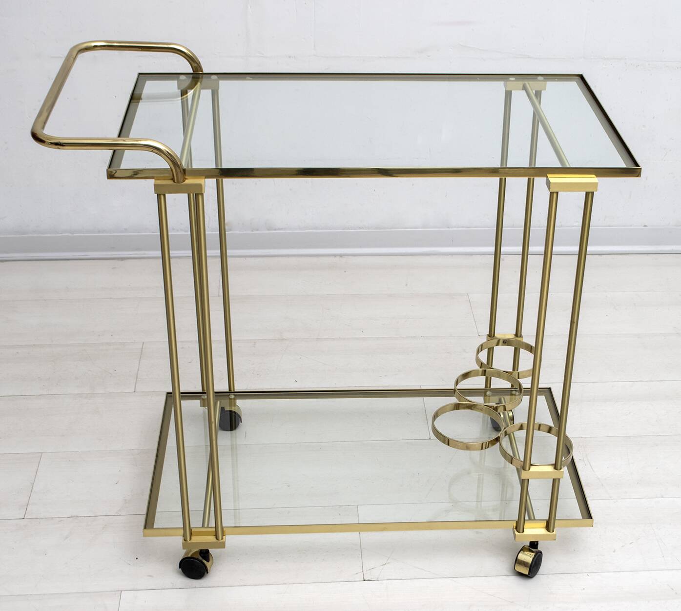 Mid-Century Modern Italian Brass Bar Cart, 1970s