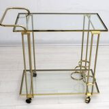 Mid-Century Modern Italian Brass Bar Cart, 1970s