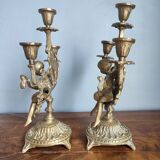 Antique bronze candlesticks