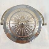 1900 glass cookie bucket engraved silver metal frame