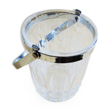 ancient glass and metal ice bucket