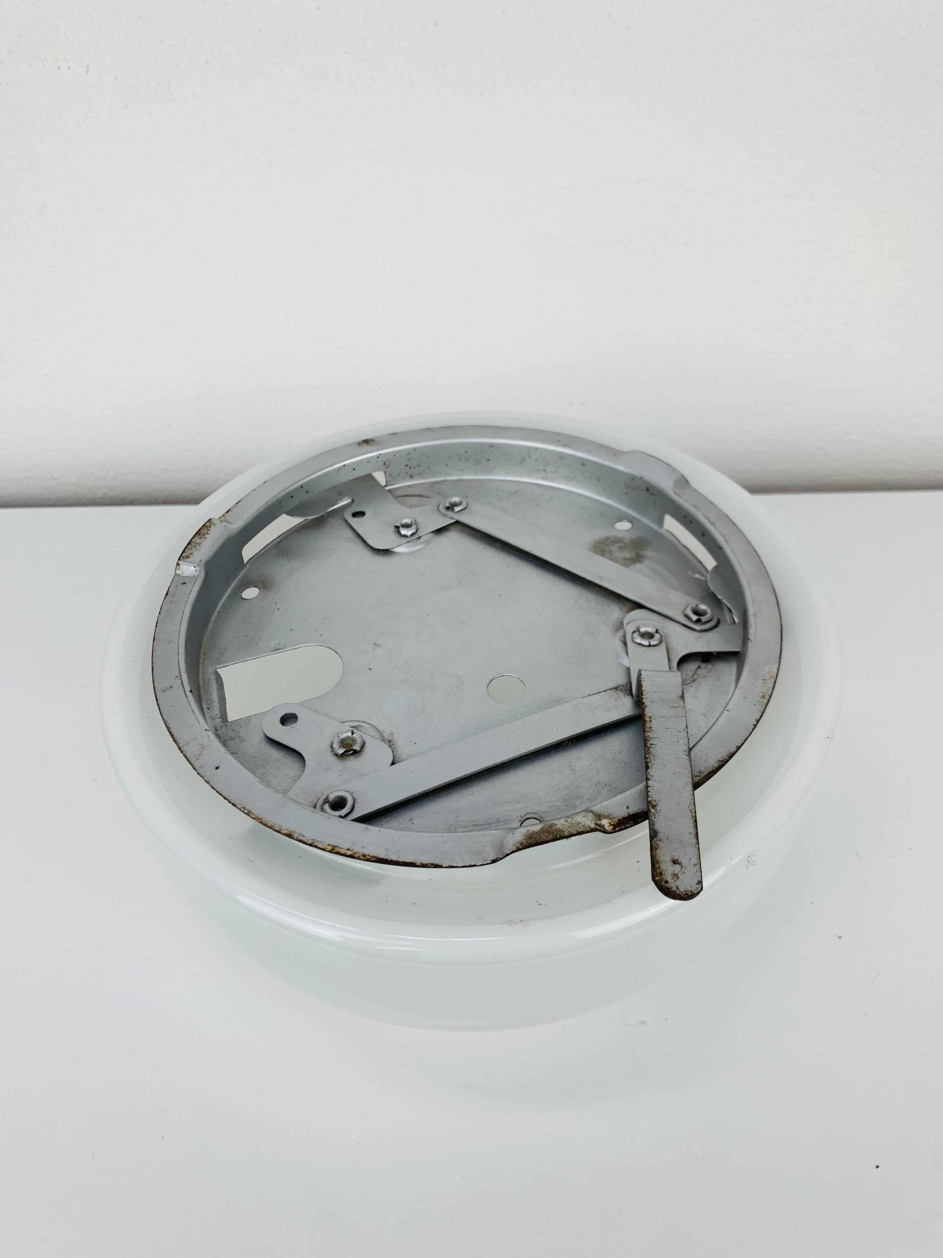 Vintage half-sphere opaline wall lamp