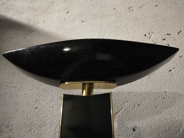 Lampadaire vintage design 1980 en céramique métal laqué et laiton