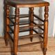 Stool in turned solid wood