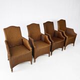 Set of 4 Wicker Armchair by Vincent Sheppard, 1990s