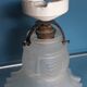 Pair of Art Nouveau 1900 frosted glass ceiling lights and their base