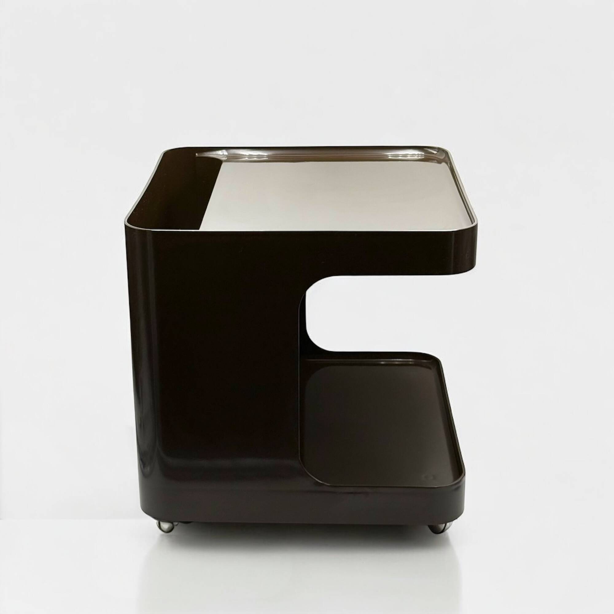 Brown 1970s Space Age Bar Cart Game by Marcello Siard for Longato