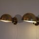 Pair of Danish brass wall lamps by Knud Christensen 1970