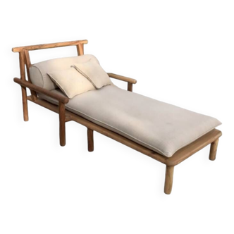 Walnut wood deckchair