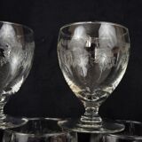 Set of 6 crystal wine glasses