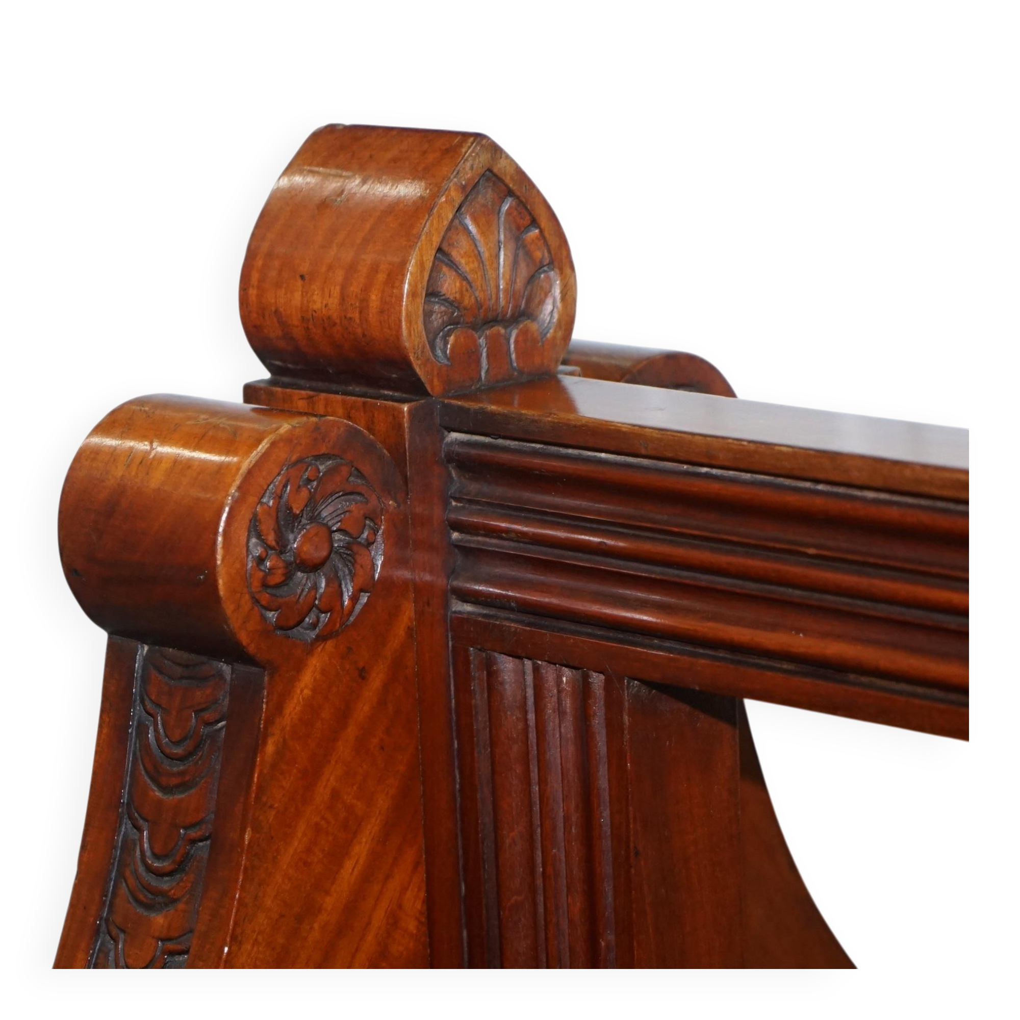 Victorian Double-Faced Carved Walnut Gallery Bench