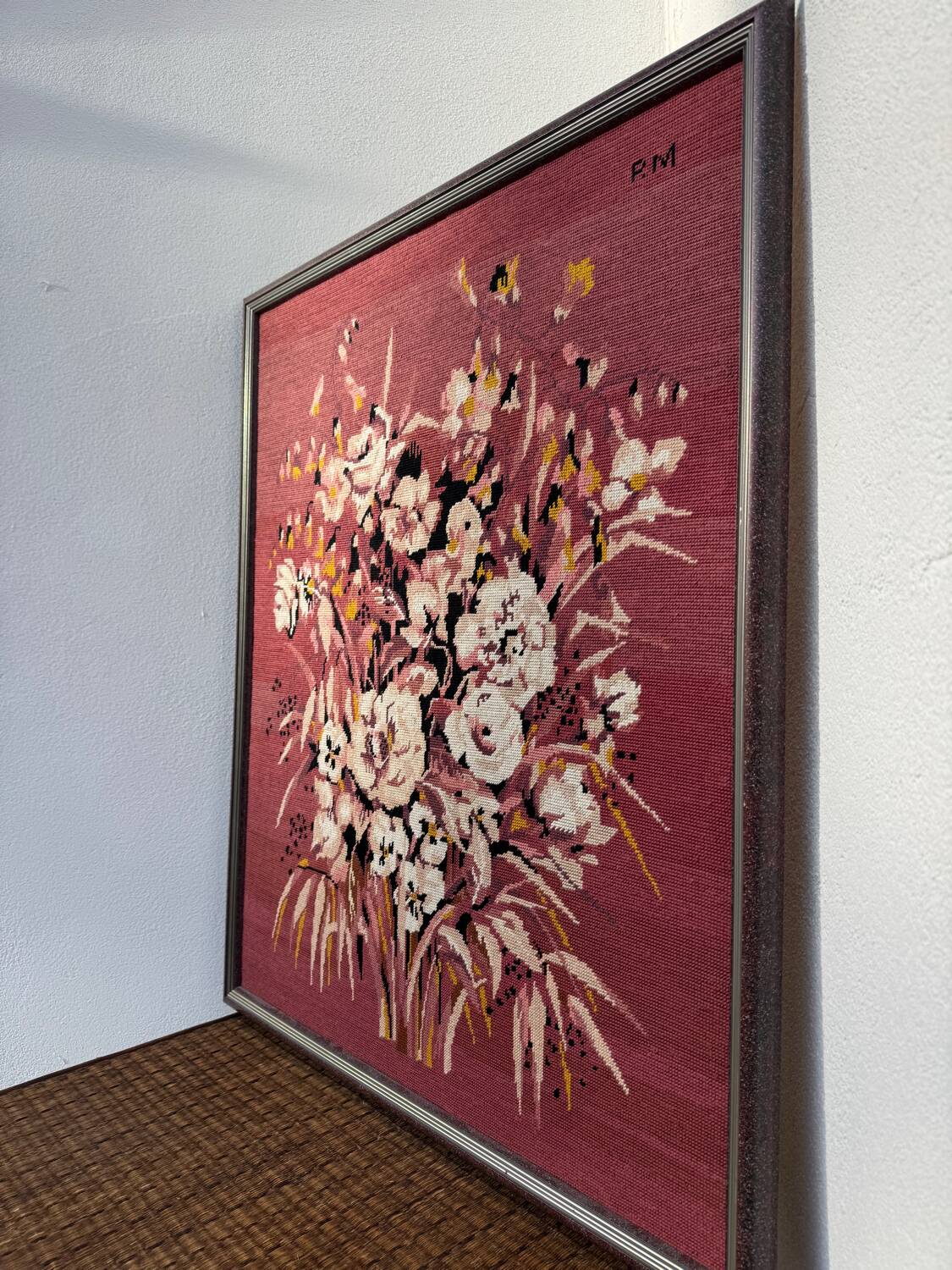 Large vintage floral tapestry