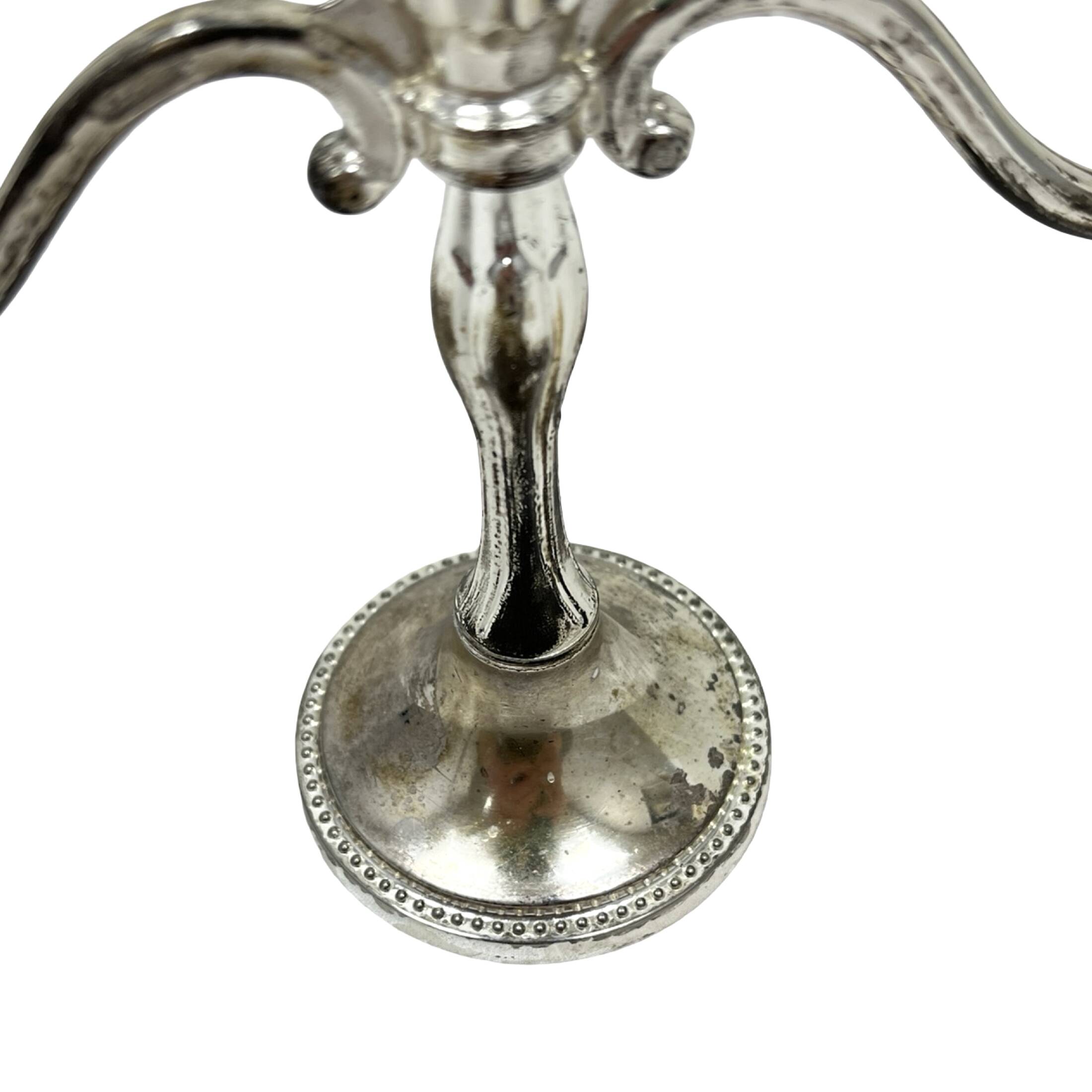 Silver-plated three-arm candelabra by I.P. ON ZINC, England, 1960s.