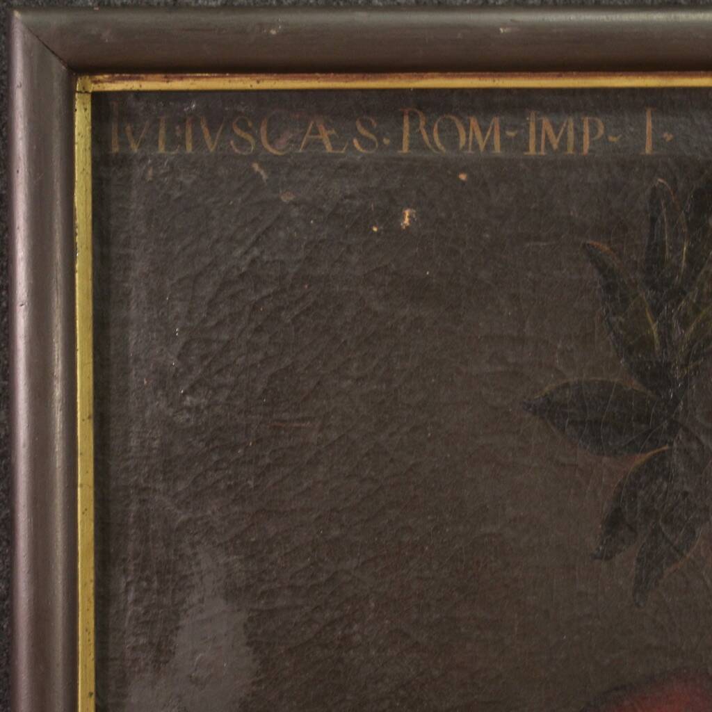 Rare Italian painting portrait of Julius Caesar from the 17th century