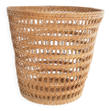 Mid-Century Modern Wicker Wastebasket