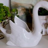 Cache pot cygne "faïence d'art"