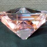 Murano glass multi-faceted ashtray, light purple colour