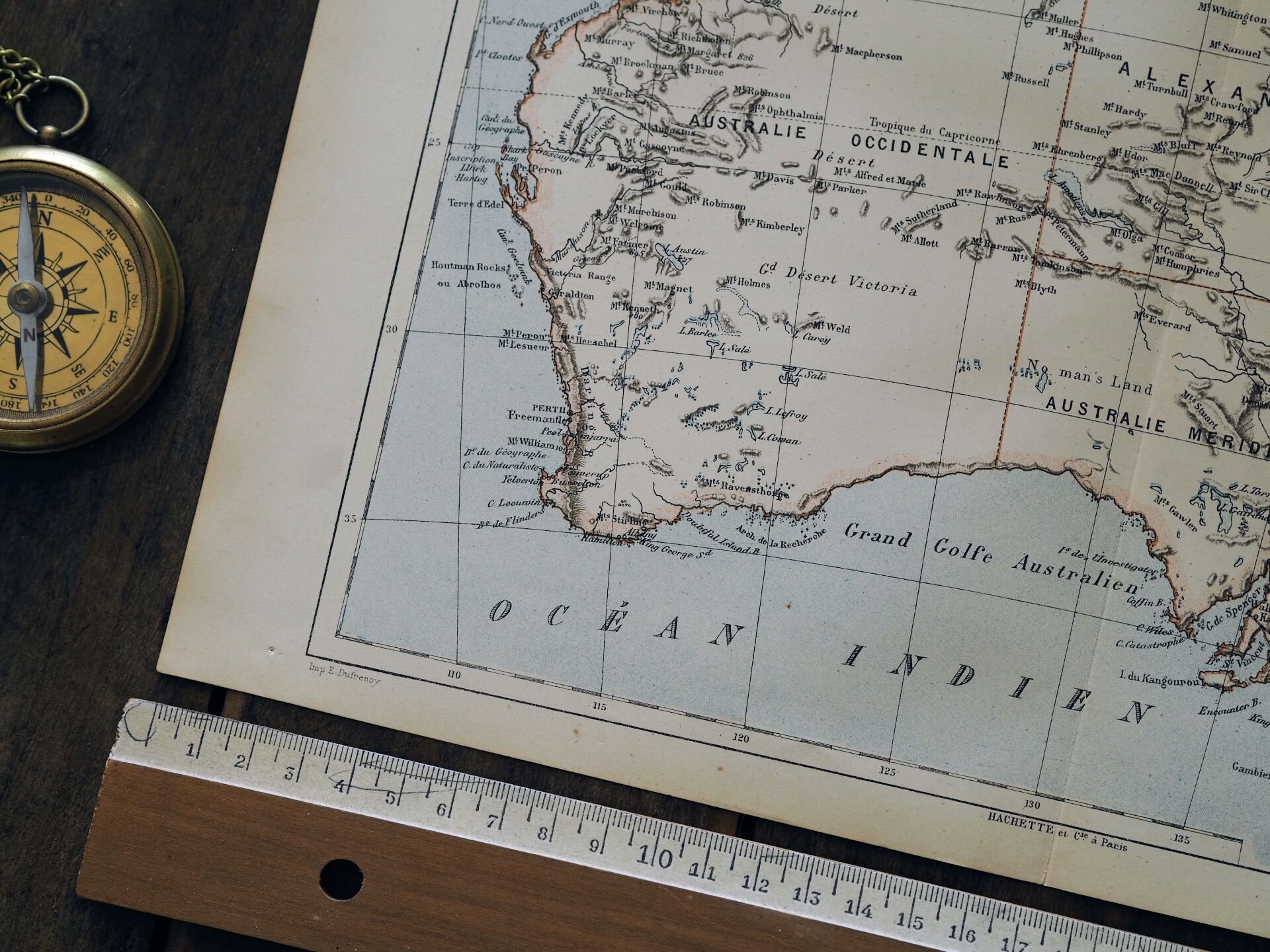 Australia, old map 1887 – Vintage geographical map.