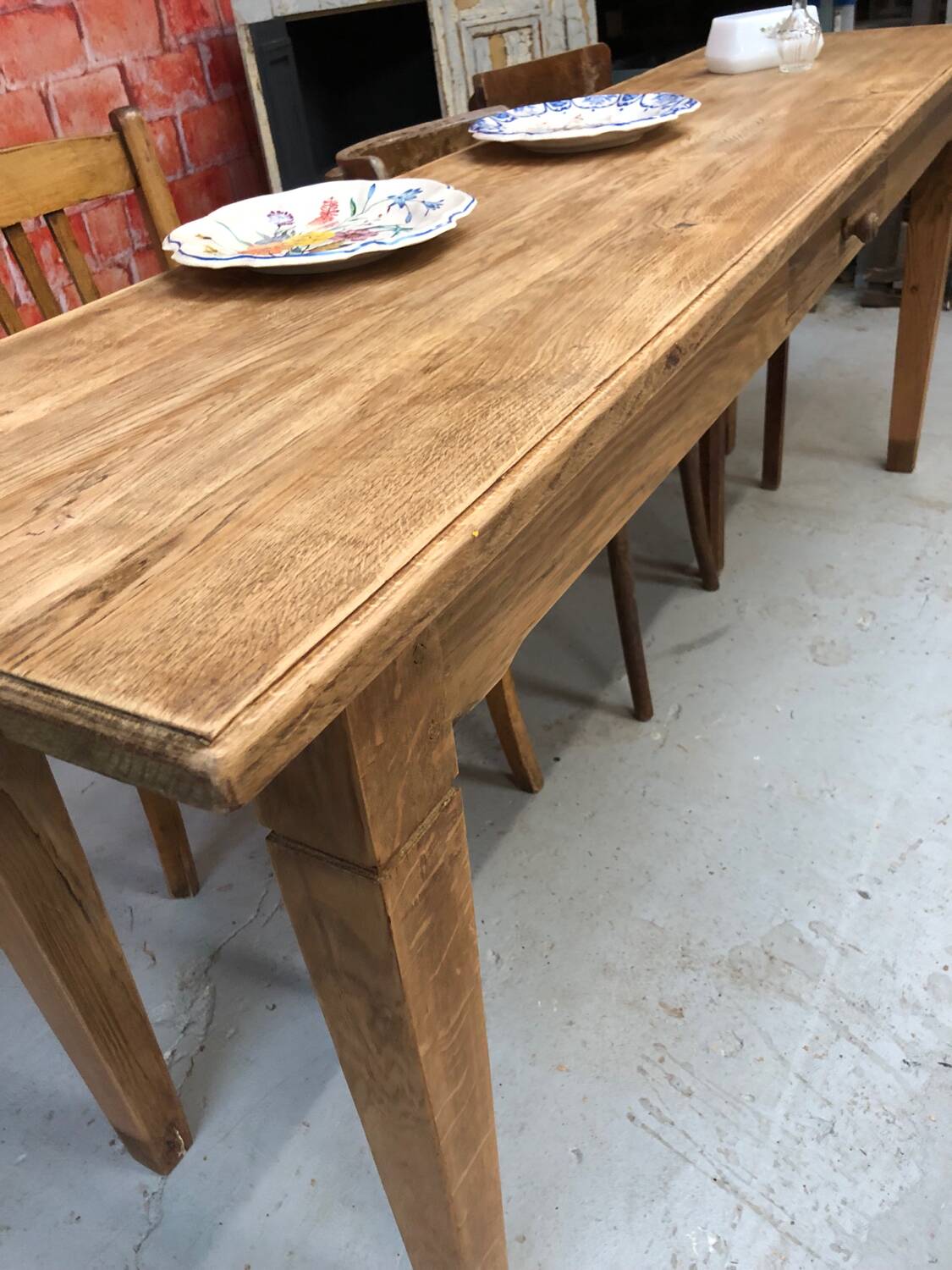 Old oak brewery table