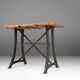 Table de bar/bistro industrielle avec pieds en fonte et plateau en bois, Belgique 192