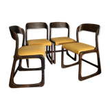 Suite of four Baumann sled chairs