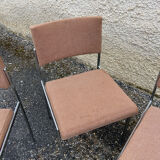 Set of 4 chromed metal chairs