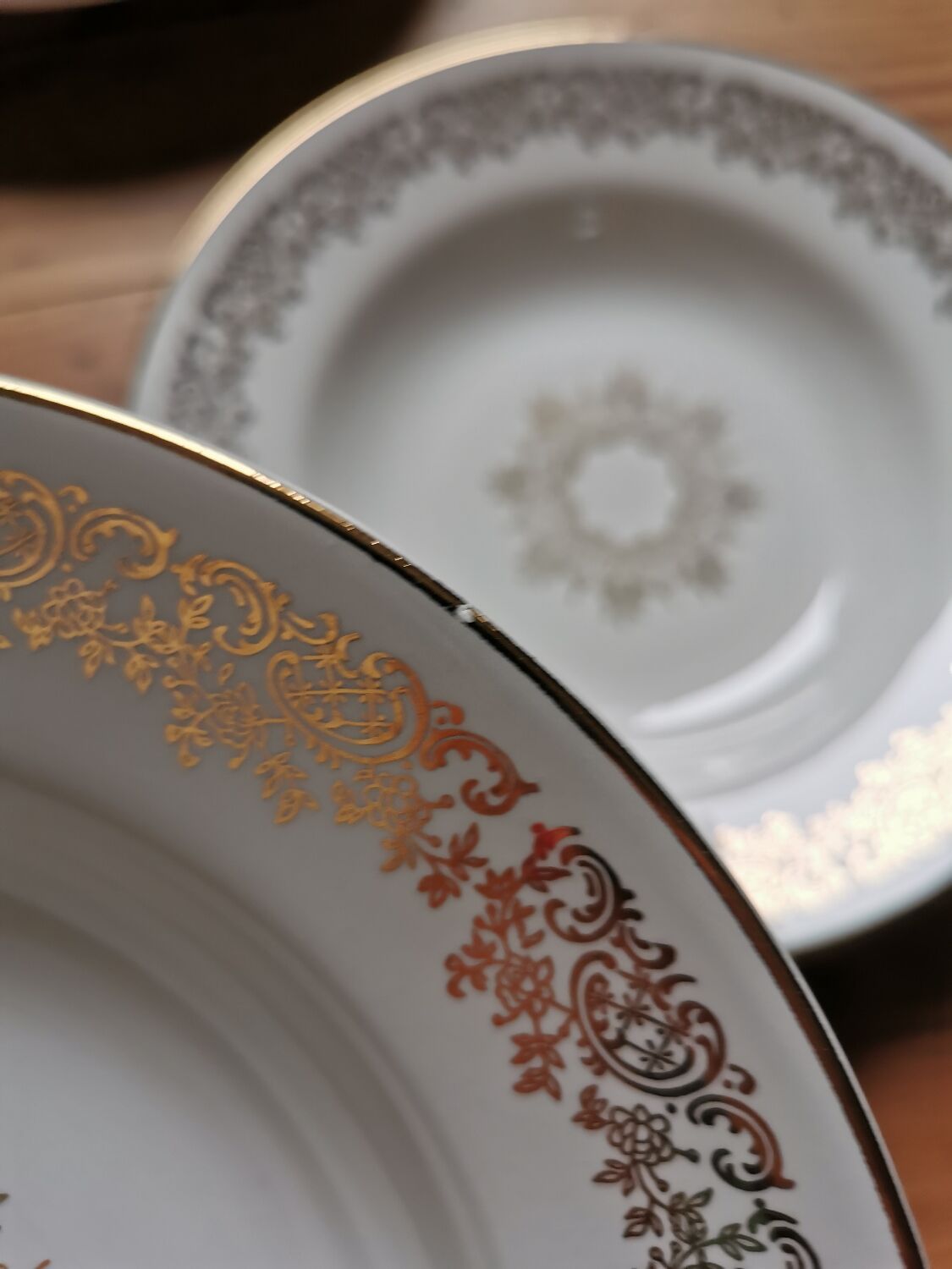 Vintage golden hollow plates