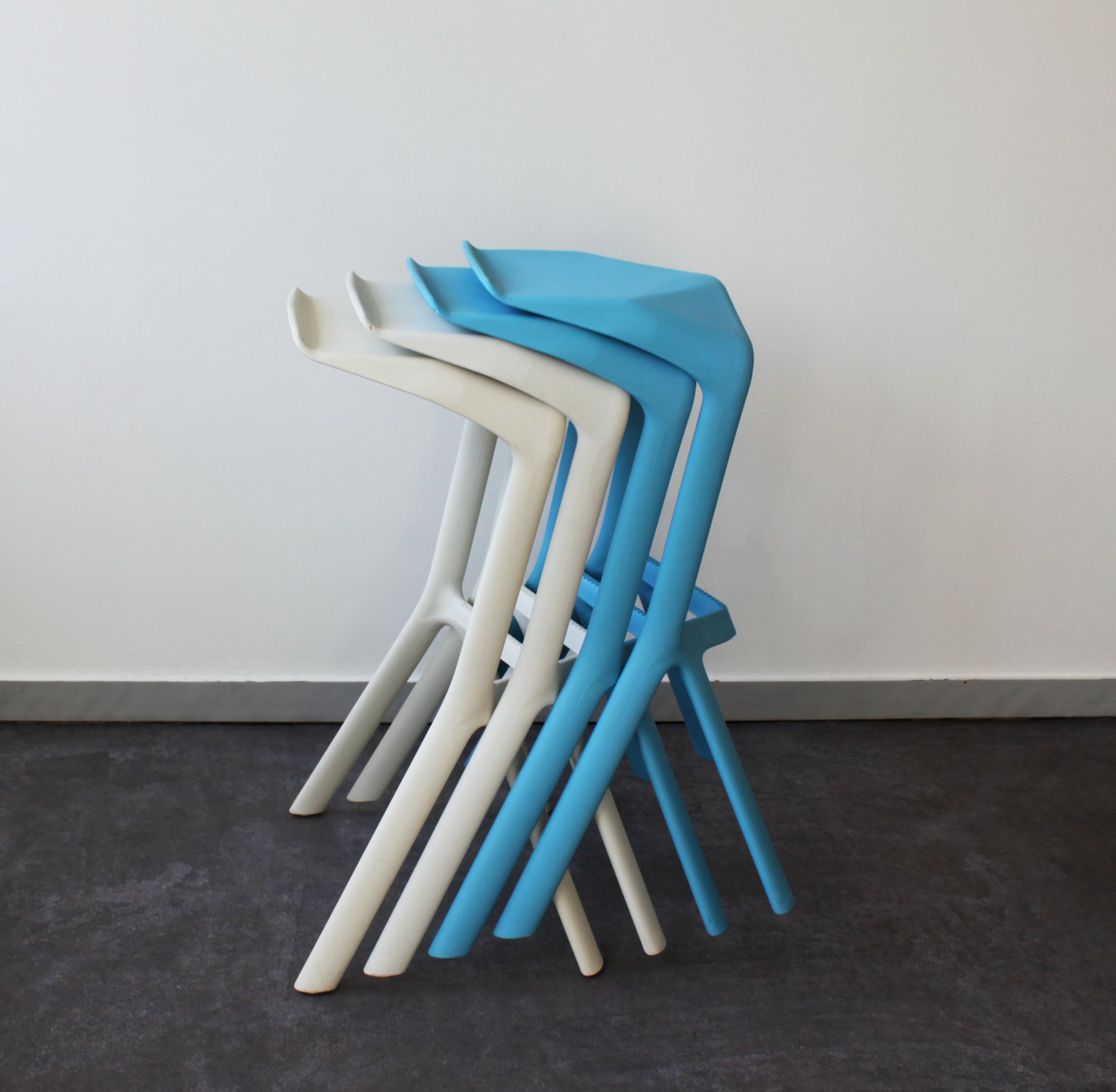 Pair of Muira bar stools by Konstantin Grcic for Plank, 2005.