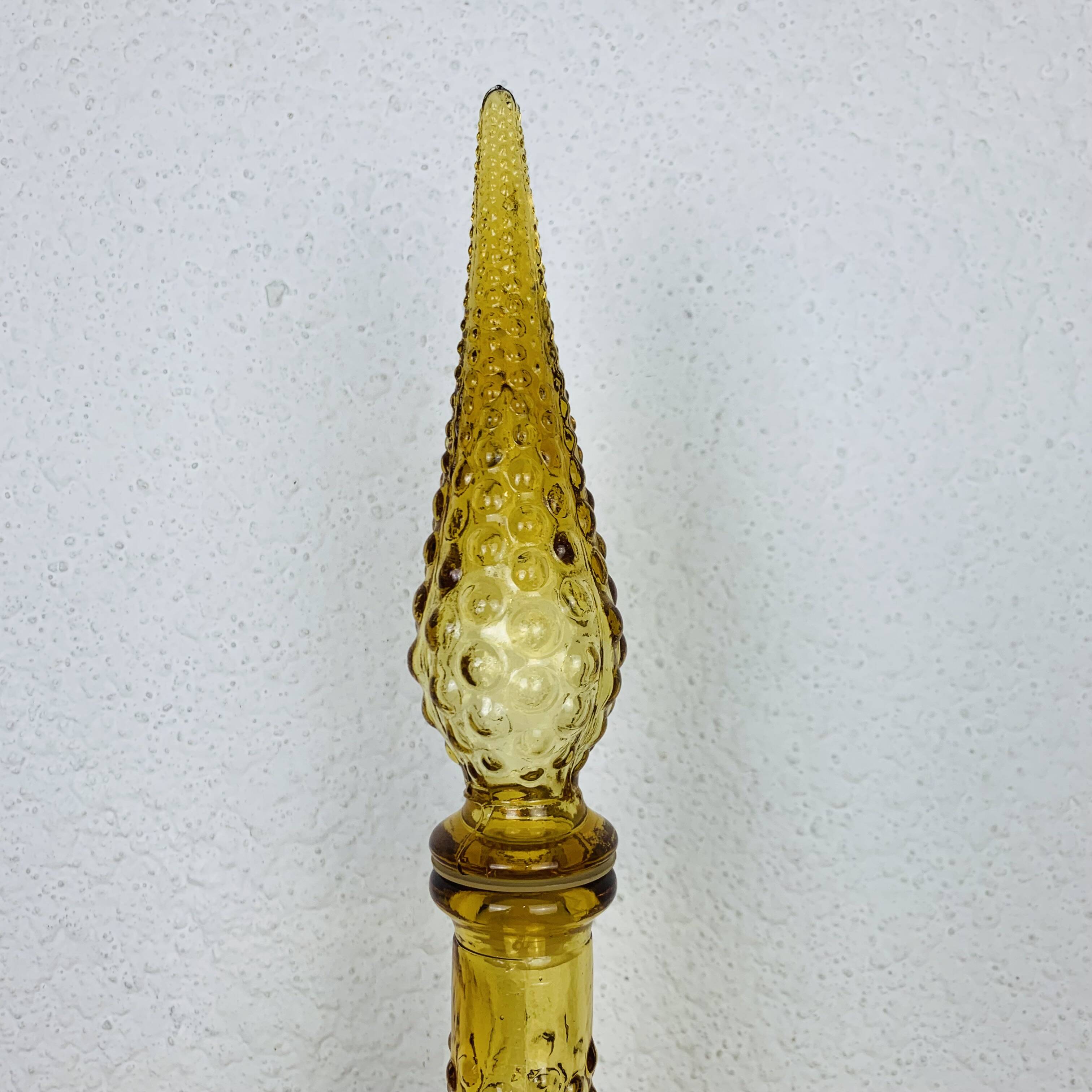 Carafe Empoli Italian bottle yellow glass, vintage