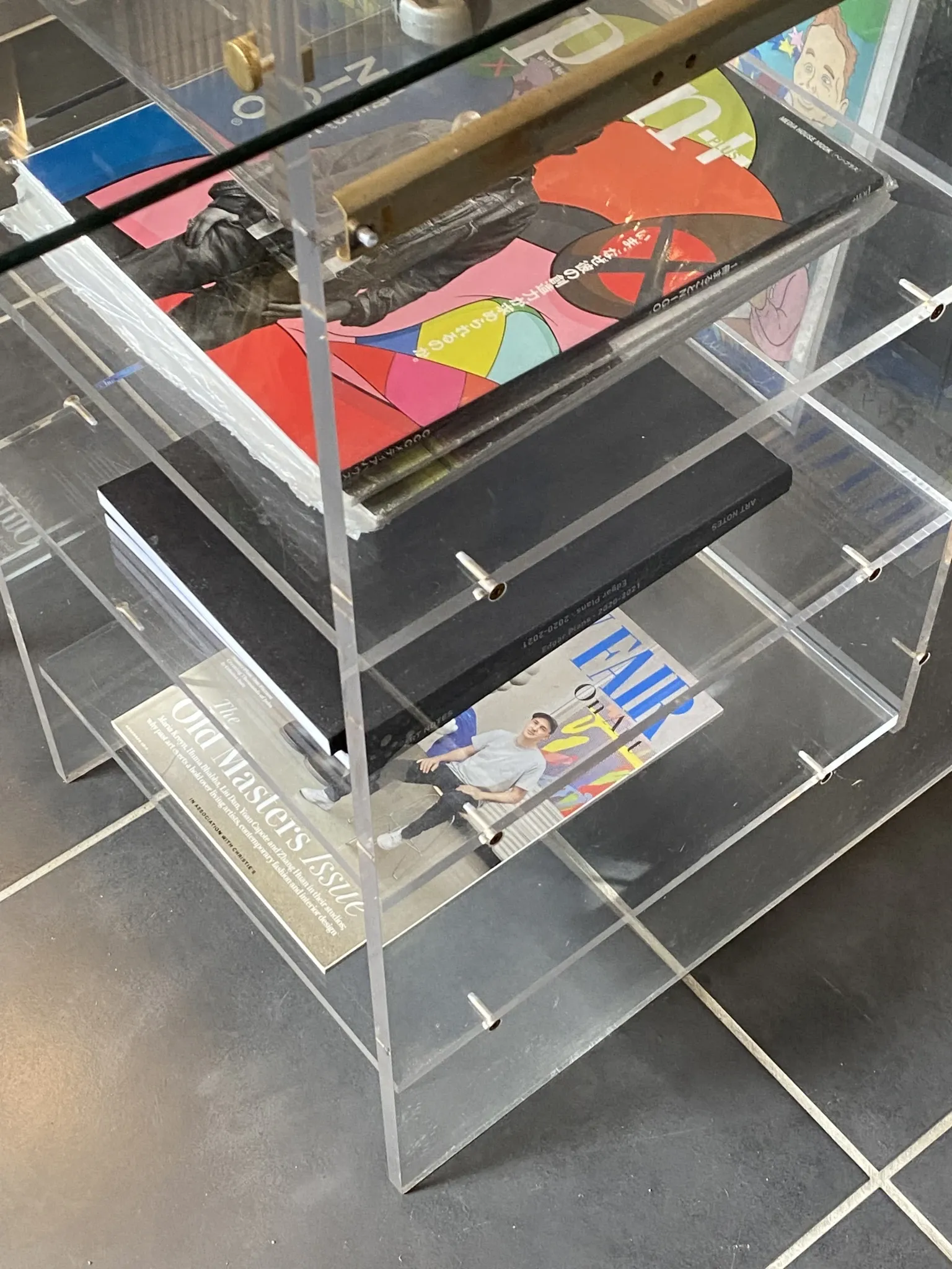 Plexiglass desk Altuglas plexi glass table David Lange vintage 70s