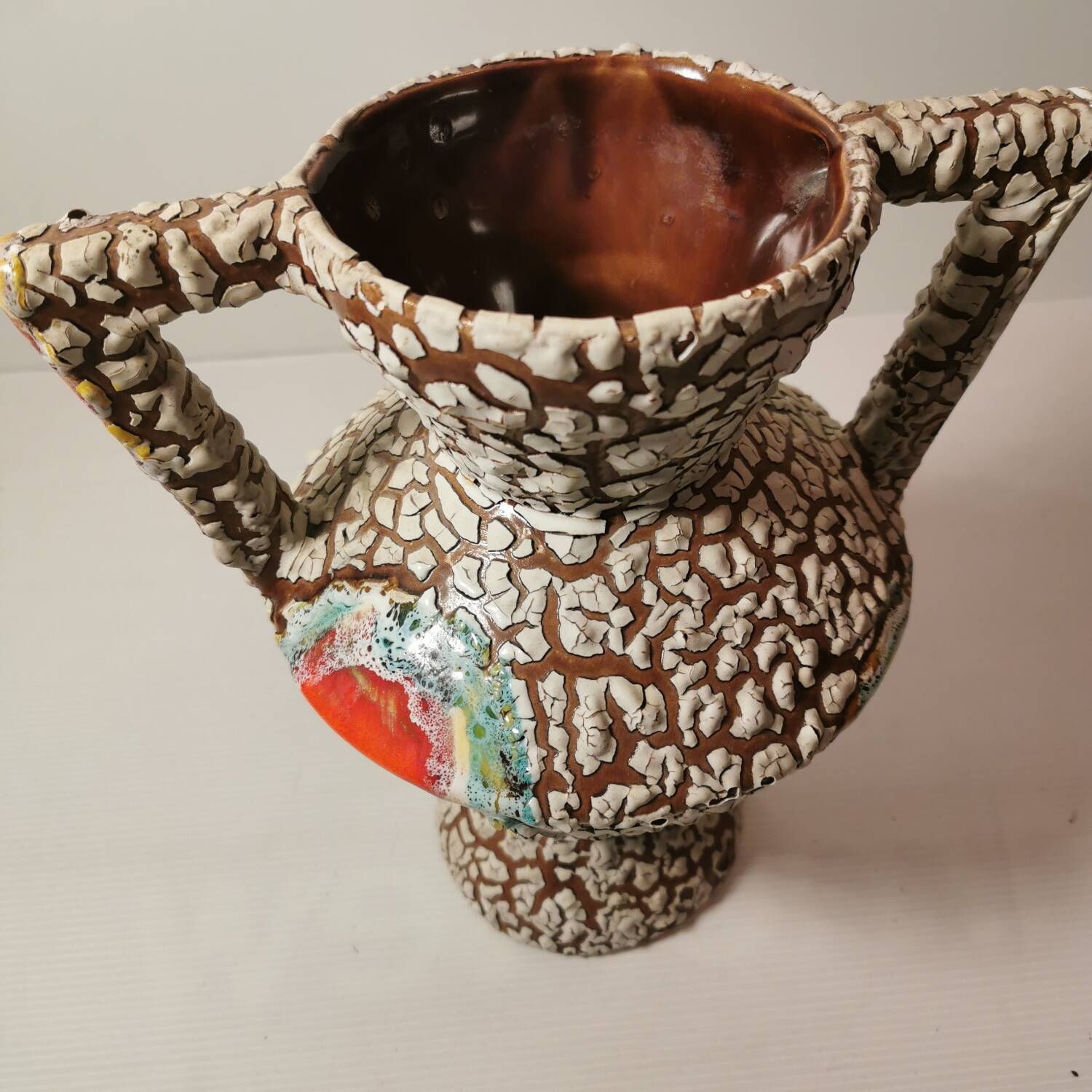 Large vintage vallauris vase volcano lava fat lava