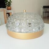 Art Deco ceiling lamp in structured glass 50s