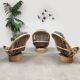 Vintage bamboo rocking lounge swivel tilt chairs Axel Enthoven