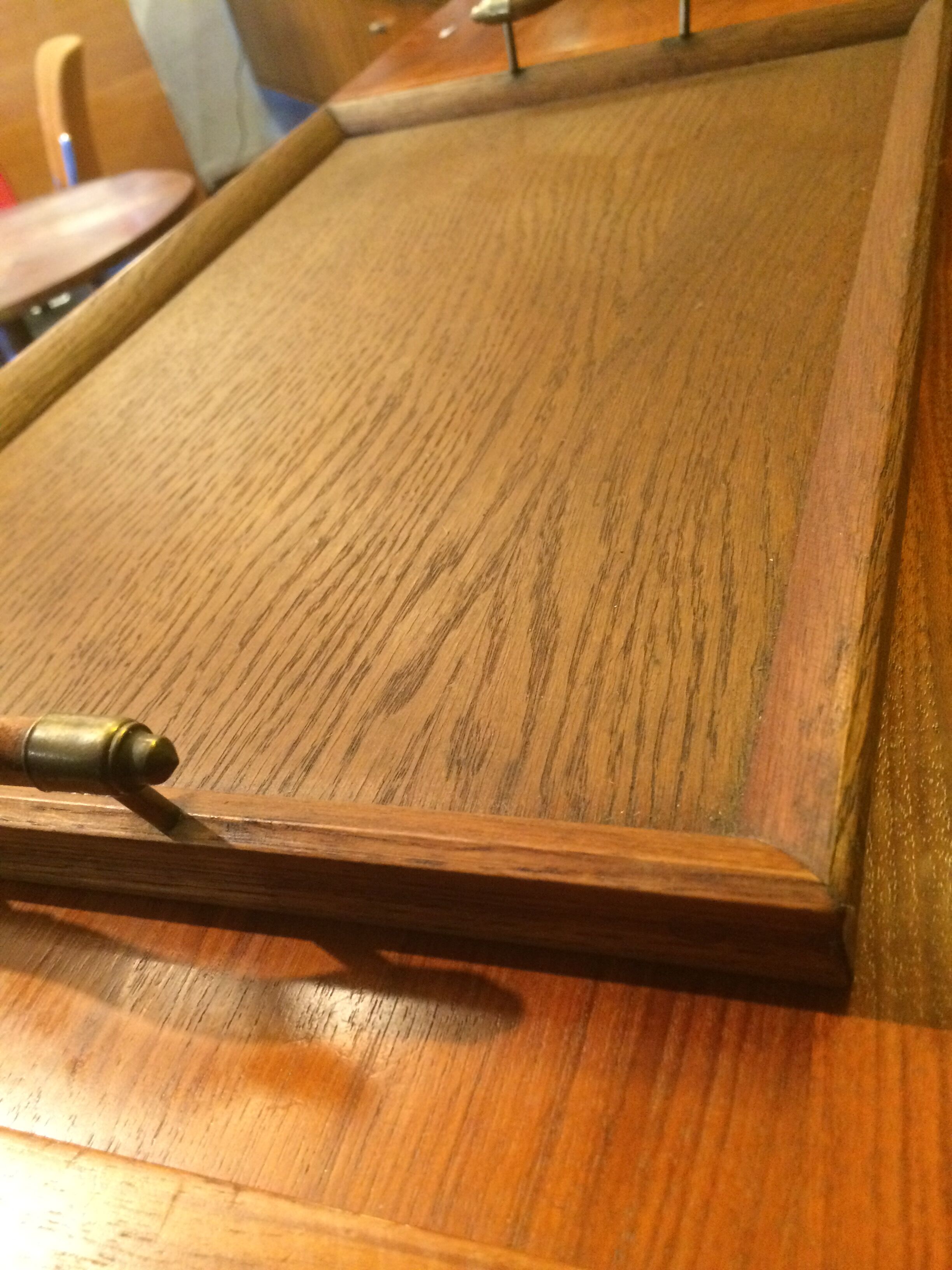 Tray vintage oak with handle