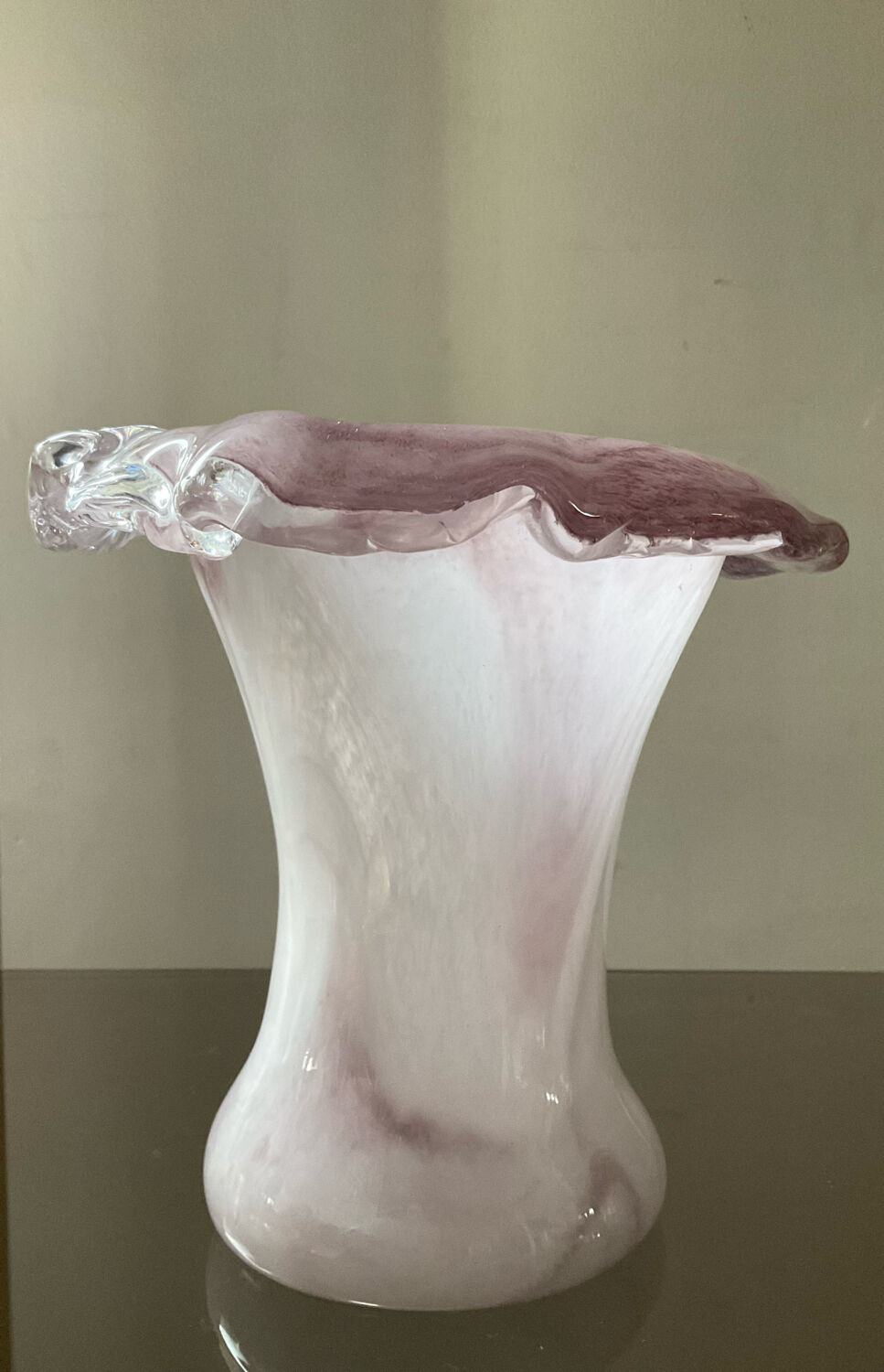 Vase champignon vintage en pâte de verre Murano